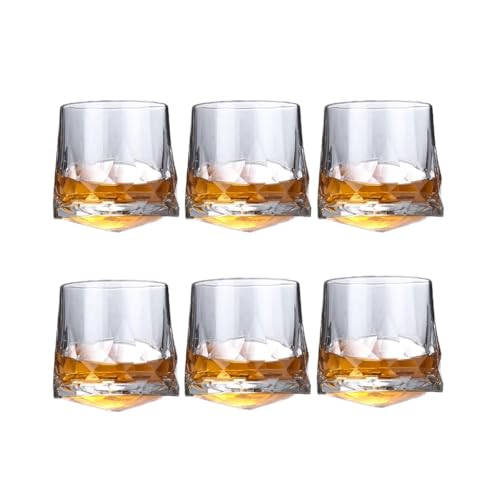 BYPIAOERZ Jarras de Cerveza de Vidrio Juego de 6 Vasos de Whisky giratorios, Copas de Vino de Cristal, Tazas de Cerveza Creativas, Tazas y Vasos de Cerveza para Hombres, Vasos de Cerveza artesanales