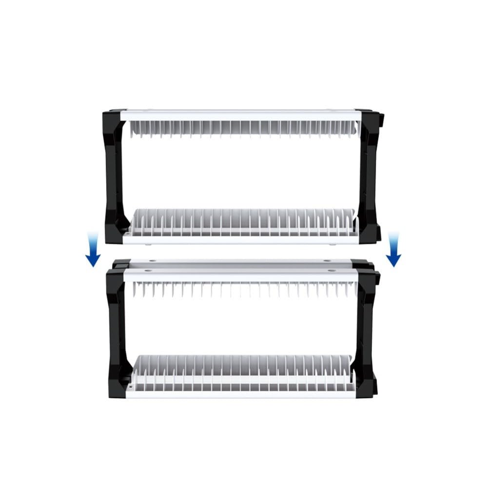 Game Disc Storage Tower, supporto per controller, capacità 46 dischi, rack salvaspazio in ABS, finitura bianca per Xbox PS5 Nintendo