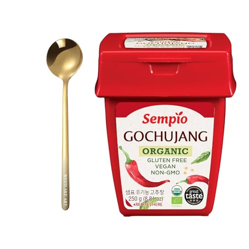 Gochujang, Korean Chili Paste, 8.8 Ounces, Bundled With Golden Ss Spoon - Sweet And Spicy Sauce, Non-Gmo, Pure Korean Flavor For Cooking, Gluten Free Gochujang [Pack Of 1]