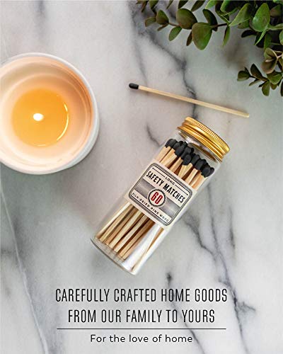 Premium Long Matches for Candles, Decorative Matches in Apothecary Jar, Colorful Matches Long Wooden, Safety Matches, Wooden Matches, Long Stick Matches (Black)
