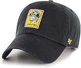 47 Brand MLB Cooperstown Primary Logo Clean Up Adjustable Baseball Cap Hat, Adult One Size Fits All - Pittsburgh Pirates Black