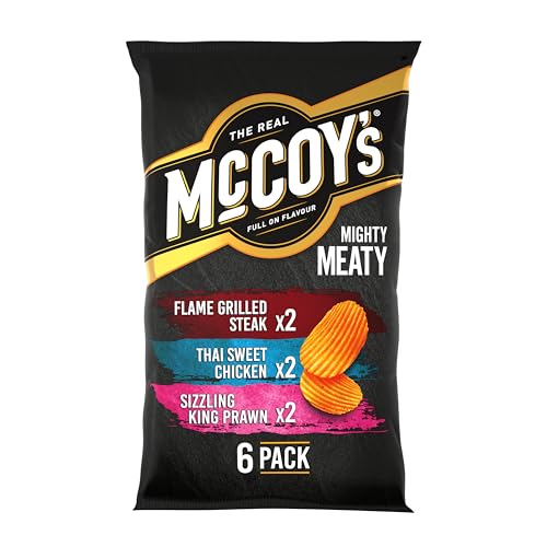 McCoys Mighty Meaty Ridge Cut Crisps 6 x 25g