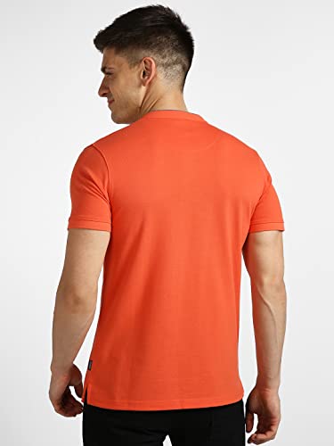 Image of Urbano Fashion Men's Solid Slim Fit Half Sleeve Cotton Polo T-Shirt with Mandarin Collar