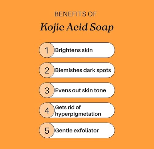 Image of Kojic Acid Soap with Glutathione, Niacinamide, Lemon for Skin Brightening, Dark Spots (Pack of 2)
