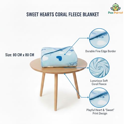 Image of Ultra-Soft Baby Hooded Blanket | Newborn Baby Wrapping |Coral Fleece Material Hypoallergenic | Towel Cum Blanket with Teddy Design (0-3Years) (Blue Bunny)