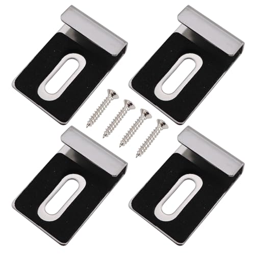 Image of 8PCS Metal Mirror Holder Kit Glass Clamps with Screw Rubber Pads Silver Heavy Duty Mirror Hanger Hardware Square Hardware Furniture Accessory for Frameless Mounting Billboard Displays