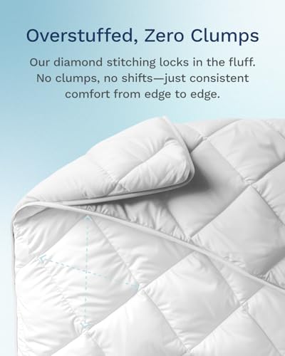 Image of ViscoSoft Twin /Twin XL Reversible Comforter - Down Alternative Duvet Insert | All Season Cooling Lightweight Reversible Quilted Blanket - OEKO-TEX Certified - Ideal for Dorm & Guest Bed - White - 3 Pack