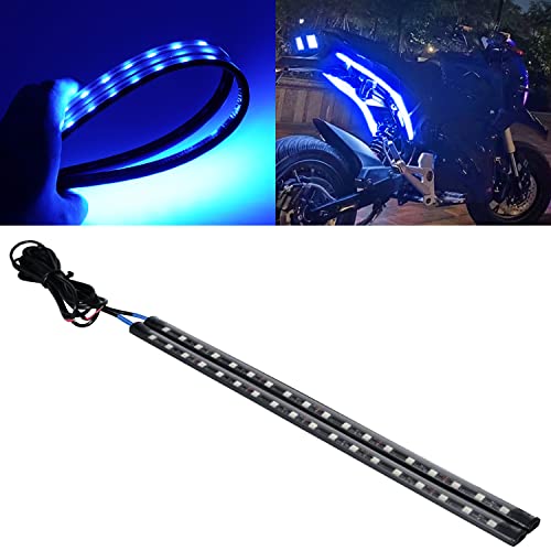 YONGMING Bande Flexible De LumièRe De Frein 12v Led, La Moto Universial A Mené Le Clignon D’ArrêT De Barre De Feu ArrièRe ArrièRe Pour Des Motos/VéHicules/Vtt/Scooters,2 Morceaux (Bleu)