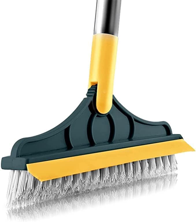 2 in 1 Bathroom Cleaning Brush Wiper Tiles Cleaning Bathroom Brush Floor Scrub Brush with Long Handle 120° Rotate Home Kitchen Bathroom Cleaning Grip (Multicolour) at Rs. 99