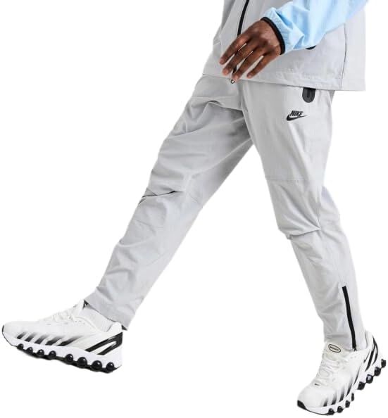 Nike Tech Men's Woven Open-Hem Trousers, Wolf Grey/Black, Medium