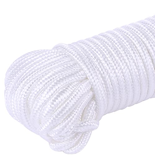 image for PerkHomy 90 ft 1/4 inch (7mm) Nylon Poly Rope Flag Pole Polypropylene 