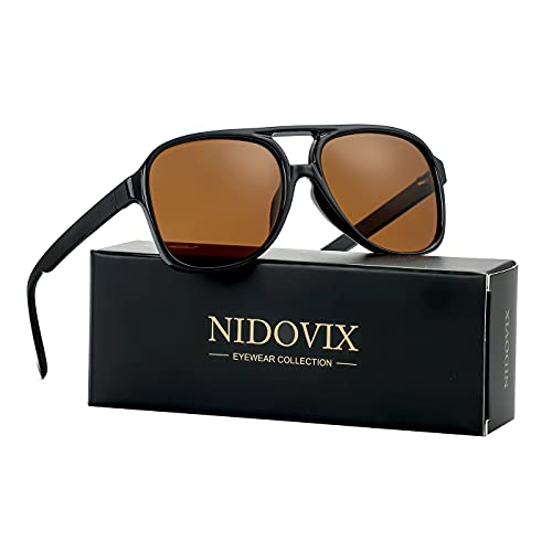 Image of Polarized Classic Vintage Aviator Sunglasses for Men Women Large Frame Retro 70s Sunglasses
