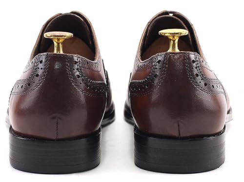 Santimon Mens Wingtips Brogues Oxfords Formal Dress Suit Shoes Genunie Leather Luxury Derby Men's Prom Wedding Business Causal Two Tone Shoes Fashion Comfortable Tuxedo Shoes for Men3