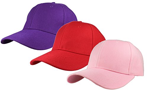 Image of Gelante Plain Baseball Cap Adjustable Back Strap 3 PC