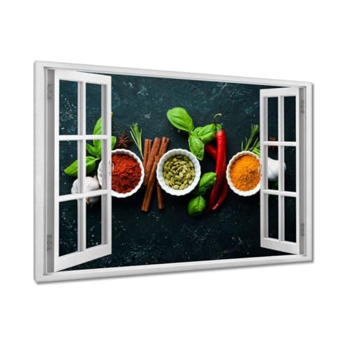 Peinture imprimée sur toile 120x80cm Épices de cuisine saine tableau déco H9926M