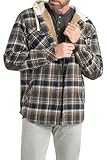 Legendary Whitetails Men's Standard Camp Night Berber Lined Hooded Flannel Shirt Jacket, Multicolor, Large