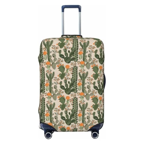 Housse de protection de valise extensible motif cactus vert et noir en taille XL pour bagage
