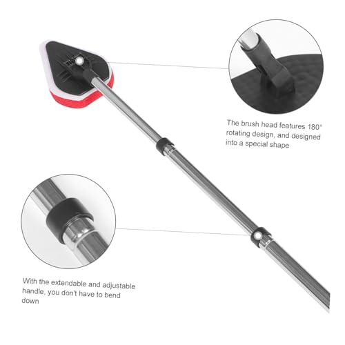Brosse de nettoyage avec manche extensible pour joints et toilettes
