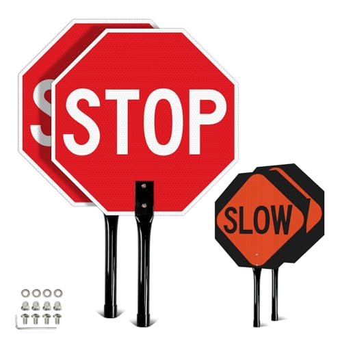 Panneaux double face stop/Slow Traffic en aluminium imperméable T&R