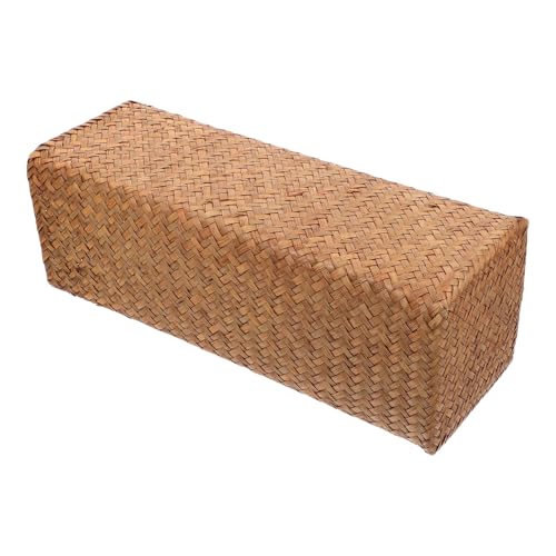 OFFIGAM Jarrón Decorativo Vintage de Ratán Tejido para Flores y Plantas, Maceta de Algas Marinas Natural, Adecuado para Decoración del Hogar y Escritorios