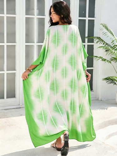 Image of Moss Rose Kaftan Dresses for Women Summer Swimsuit Cover up Caftan Dress