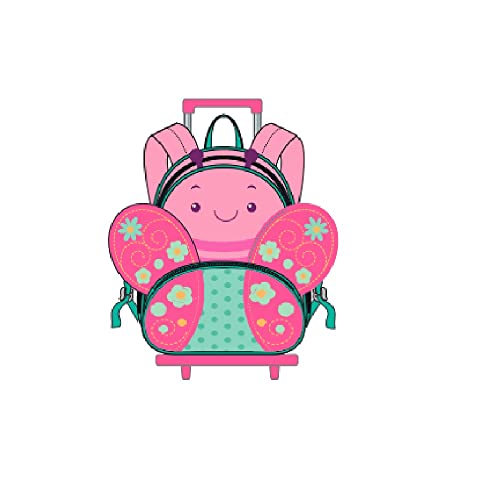 Kit Mochila Escolar de Rodinhas e Lancheira Borboleta - Clio