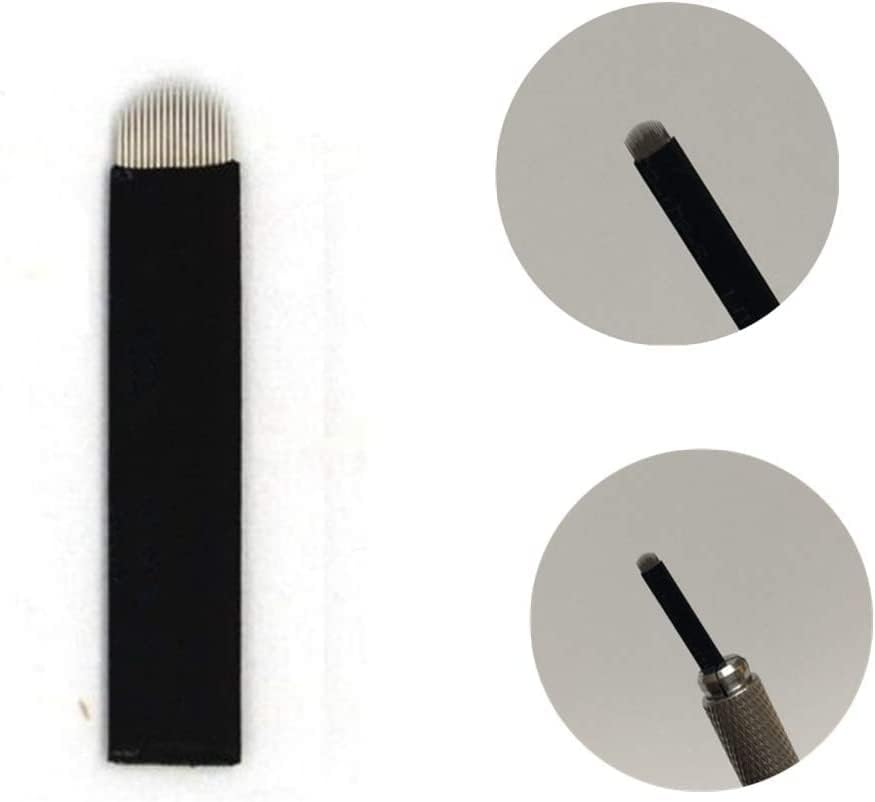 Miniatura 2 de Yoomay - 50 agujas desechables de microblading en forma de U, suministros de maquillaje permanente, cuchillas manuales para sombrear cejas (0.007