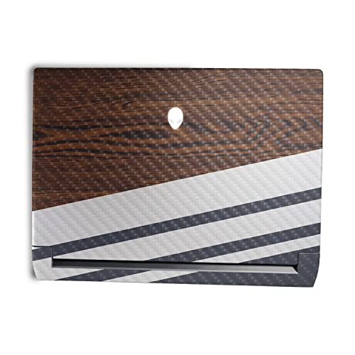 MightySkins Carbon Fiber Skin Compatible with Alienware M15 R7 (2022) Full Wrap Kit - Wood Formal | Protective, Durable Textured Carbon Fiber Finish | Easy to Apply & Change Styles | Made in The USA