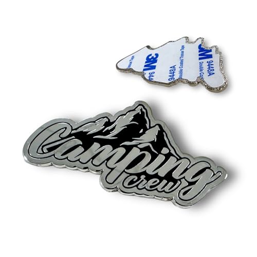 Image of KOZUKI Camping Emblem Outdoor Emblems Stickers Mountain Decal for car Metal Sticker Decor Camper Accessories Essential Snow Tree (CampingCrew)