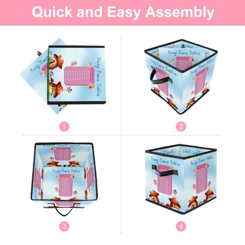 Boîte de rangement fée pliable tissu cube éducative avec poignées - 6