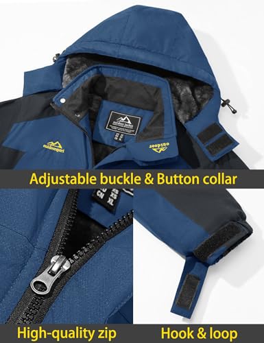 Image of TACVASEN Men's Winter Ski Jacket Waterproof Snow Coats Snowboard Fleece Lining Jacket Warm Parka with Hooded,Standard Length