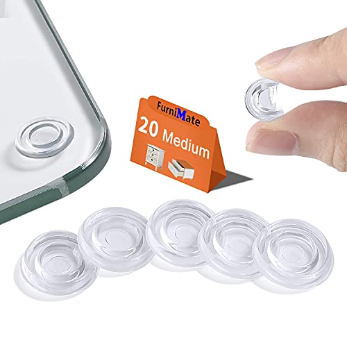 Glass Table Top Bumpers 20Pcs 18Mm Medium + Clear Bumpers Pads Medium 18Pcs 20.6Mm Adhesive #TOP1