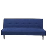 sofa cama azul marino Sofá cama sin reposabrazos de diseño moderno y minimalista, perfecto para disponer de un espacio de cama extra.
