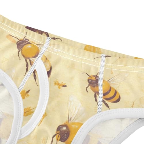 KLL Bees on Yellow Baby Boys Soft Briefs Breathable Children Undies4