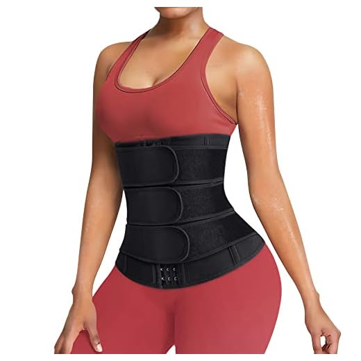 BIYHCUY Women Waist Trainer Belt Tummy Control Workout Waist Cincher Sauna Sweat Girdle Sport Waist Trimmer Slim Belly Band (Medium, Black)