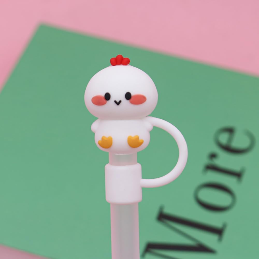 10pcs Silicone Straw Cover Cap Cute Animal Straw Topper In Various Shapes Reusable Straws Tip Covers For 10mm Straws - Image 6