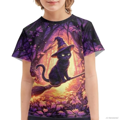 Image of Renewold Kids Novelty T-Shirt for Girls Boys Short Sleeve Crewneck Summer Tee Soft Breathable Graphic Shirt for Age 2-16