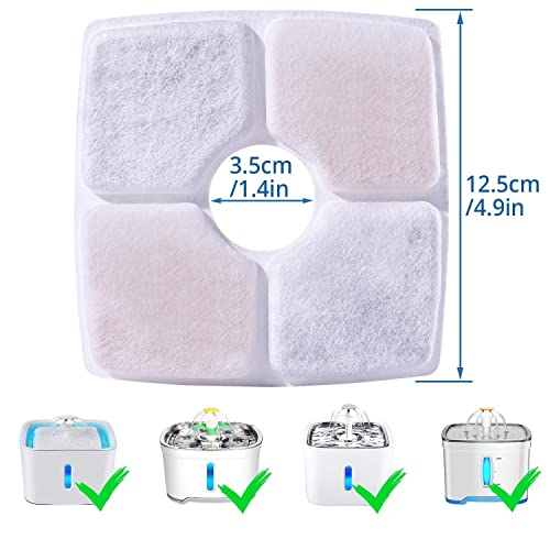 Rbaysale Cat Water Fountain Filter, 10 Pack Replacement Filters For 84Oz/2.5L Automatic Pet Fountain Cat Water Fountain Dog Water Dispenser, 3 Triple Filtration System #TOP1