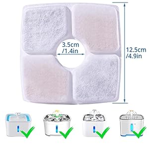 RBAYSALE Cat Water Fountain Filter, 10 Pack Replacement Filters for 84oz/2.5L Automatic Pet Fountain Cat, Dog Water Dispenser, 3 Triple Filtration System RBAYSALE Cat Water Fountain Filter, 10 Pack Replacement Filters for 84oz/2.5L Automatic Pet Fountain Cat, Dog Water Dispenser, 3 Triple Filtration System