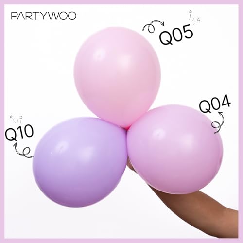Image of PartyWoo Pink Balloons 127 pcs Different Sizes of 36 18 12 10 5 Inch Lilac Pastel Pink Purple Latex Helium Balloon Arch Kit Garland for Baby Shower Butterfly Birthday Party Decorations Pink-Q04