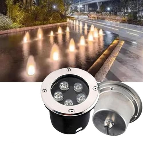 DUOAZJL Foco LED Subacuático Incrustado - Luces De Fuentes Subacuáticas, Iluminación Subacuática De Piscina De 12 V CC(Warm White,6W(12v))