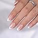 French Tip Press On Nails - BTArtbox White Almond Medium Reusable Stick On Nails in 15 Sizes - 30 Soft Gel Fake Nail Kit for Women Gift, Classic