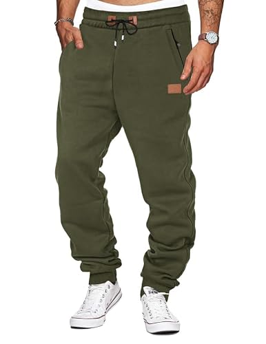 TARAINYA Jogginghose Herren Zipper Baumwolle Sweatpants Jogginghosen Jogger Trainingshose mit Taschen