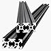 VEVOR 4PCS 47.2 in (1200mm) T Slot 2020 Aluminum Extrusion Profile, European Standard Anodized Linear Rail, High-Strength Extruded Aluminum Rail for 3D Printer, CNC Machine DIY, Laser Engraving, Black