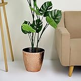Efavormart 11' Rose Gold Polypropylene Planter Pot Indoor, Flower Pot for Plants with Metallic...