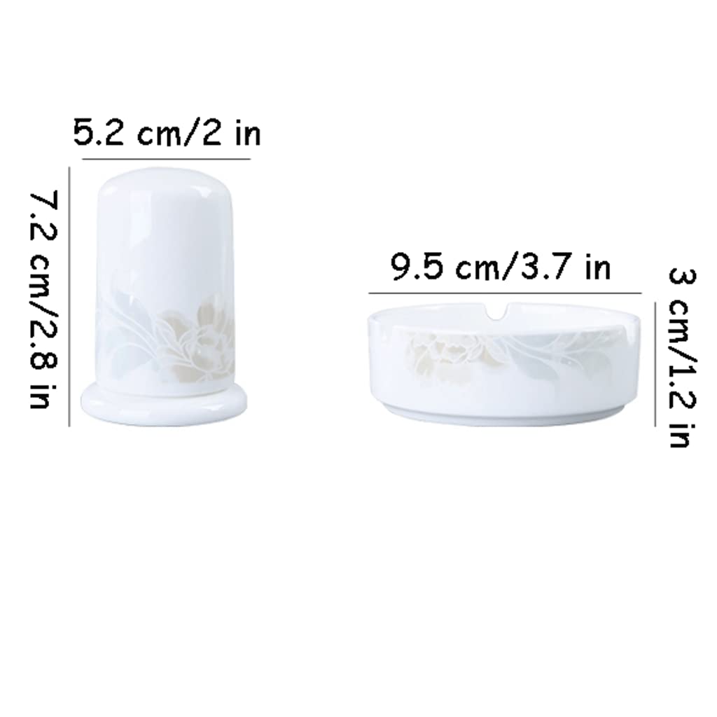Dyspenser na wykałaczki Uchwyt na wykałaczki Modny ceramiczny uchwyt na wykałaczki z pokrywką Uchwyty na wykałaczki Pojemnik o dużej pojemności Pojemnik do przechowywania Biała popielniczka wielokrotn