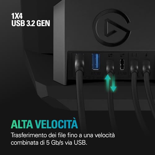 USB Hub – per Stream Deck +, 2 Porte USB-C/2 Porte USB-A, Alimentazione, Lettore di schede SD/microSD – USB-C, Mac/PC, Stream Deck e Alimentatore Non Incluso - Hub USB - Immagine 2