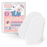 2 Protectores Colchón Capazo Ovalado 100% Algodón 35x75 cm Impermeable Antiácaros Cubre Colchon Ajustable Certificado OekoTEX y BI-OME® Technology Funda Protectora Hecho En España