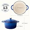 6 Quart Dutch Oven Pot with Lid, Non Stick Enameled Cast Iron Dutch Oven for Bread Baking, Heavy-Duty, Oven Safe Ceramic Cookware Up to 500°F for Baking, Braising, Stews, Roasting, Blue #3