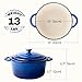 6 Quart Dutch Oven Pot with Lid, Non Stick Enameled Cast Iron Dutch Oven for Bread Baking, Heavy-Duty, Oven Safe Ceramic Cookware Up to 500°F for Baking, Braising, Stews, Roasting, Blue